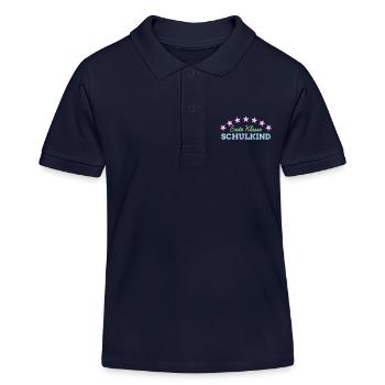 1. Klasse Schulkind Einschulung Schulbeginn - Kinder Organic Poloshirt Mini Sprinter von Stanley/Stella - Navy - Vorne