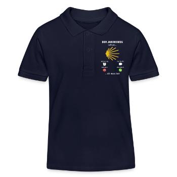 Der Jakobsweg ruft an - ich muss los - Spruch - Kinder Organic Poloshirt Mini Sprinter von Stanley/Stella - Navy - Vorne