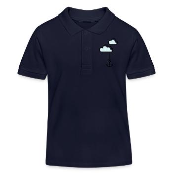 Anker mit Wolke - Kinder Organic Poloshirt Mini Sprinter von Stanley/Stella - Navy - Vorne