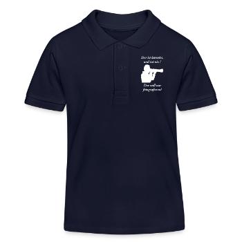 Der will nur fotografieren weiss - Kinder Organic Poloshirt Mini Sprinter von Stanley/Stella - Navy - Vorne
