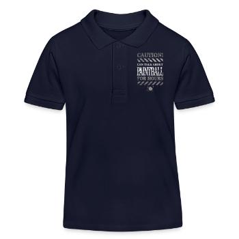 Can talk about paintball for hours warning, metal - Kids Organic Polo Shirt by Stanley/Stella - navy - Front