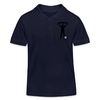 Fussball Fan Silhouette - Kinder Organic Poloshirt Mini Sprinter von Stanley/Stella - Navy - Vorne
