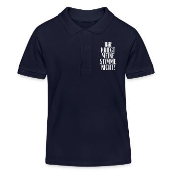 Meine Stimme - Kinder Organic Poloshirt Mini Sprinter von Stanley/Stella - Navy - Vorne