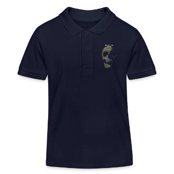 Visuel pour Cycliste - Tête de Mort et Accroche - Polo enfant bio Stanley/Stella - bleu marine - Devant