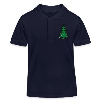 Noël / arbre de Noël (3c) - Polo enfant bio Stanley/Stella - bleu marine - Devant