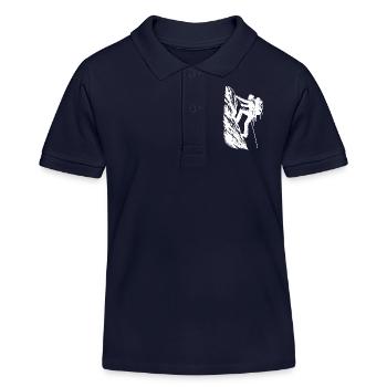 Hobby Alpiniste escalade sur la montagne - Polo enfant bio Stanley/Stella - bleu marine - Devant