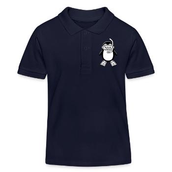 Niedlicher Schnorchelpinguin - Digitale Kunst Illustration - Kinder Organic Poloshirt Mini Sprinter von Stanley/Stella - Navy - Vorne