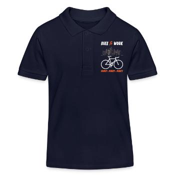 Bike to Work Money Money Money - Kids Organic Polo Shirt by Stanley/Stella - navy - Front