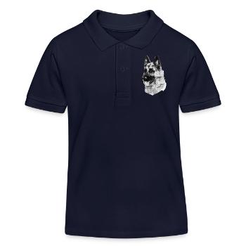 berger allemand - Polo enfant bio Stanley/Stella - bleu marine - Devant