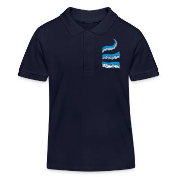 Tentacule de calmar - Polo enfant bio Stanley/Stella - bleu marine - Devant