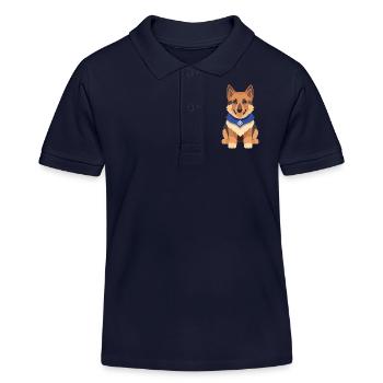 Schäferhund Welpe süß - Kinder Organic Poloshirt Mini Sprinter von Stanley/Stella - Navy - Vorne
