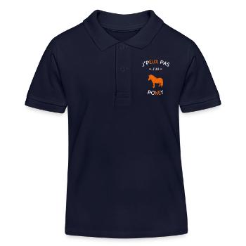 J peux pas j ai Poney - Polo enfant bio Stanley/Stella - bleu marine - Devant