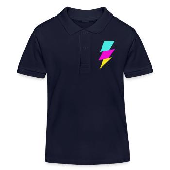 Abstrakter Strahl in Neonfarben - Kinder Organic Poloshirt Mini Sprinter von Stanley/Stella - Navy - Vorne