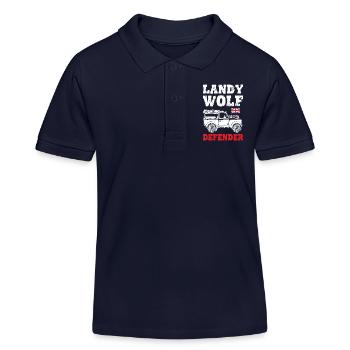 Landy Wolf Défenseur - Polo enfant bio Stanley/Stella - bleu marine - Devant