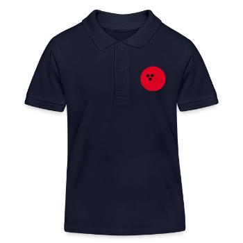 Boule de bowling, bowling rouge - Polo enfant bio Stanley/Stella - bleu marine - Devant