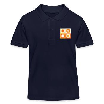 70s Pattern Retro Hippie Flowers Power - Kids Organic Polo Shirt by Stanley/Stella - navy - Front