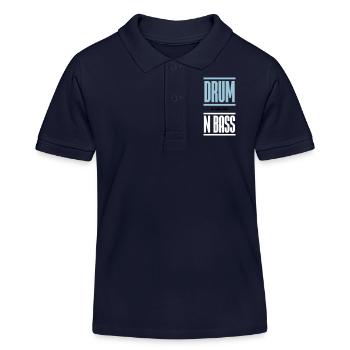 Drum and Bass Techno Music DJ - Kids Organic Polo Shirt by Stanley/Stella - navy - Front