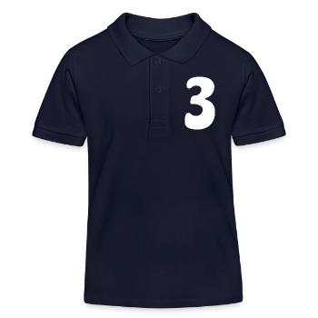 Three: Minimalist Numeral 3 | Third Party - Kids Organic Polo Shirt by Stanley/Stella - navy - Front
