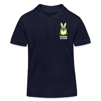 Joyeux lapin de Pâques - Polo enfant bio Stanley/Stella - bleu marine - Devant