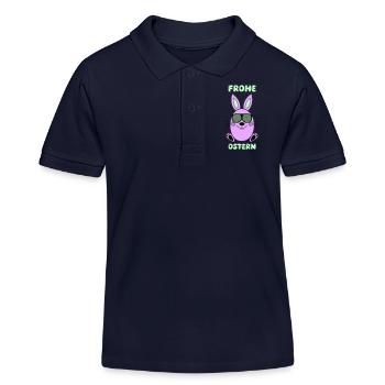 frohe ostern hase - Kinder Organic Poloshirt Mini Sprinter von Stanley/Stella - Navy - Vorne