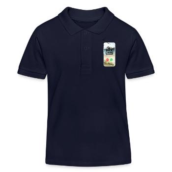 Der Strand ruft an ! Urlaub Meer Entspannen - Kinder Organic Poloshirt Mini Sprinter von Stanley/Stella - Navy - Vorne