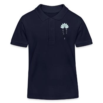 Lotus Blume Lotusblüte Buddhismus Symbol Yoga OM - Kinder Organic Poloshirt Mini Sprinter von Stanley/Stella - Navy - Vorne