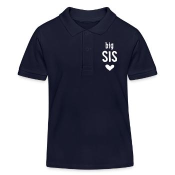 big sis - Kids Organic Polo Shirt by Stanley/Stella - navy - Front