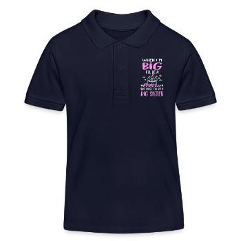 I´ll Be A Big Sister Princess Girls Announcement - Kinder Organic Poloshirt Mini Sprinter von Stanley/Stella - Navy - Vorne