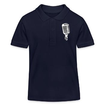 microphone - Kids Organic Polo Shirt by Stanley/Stella - navy - Front