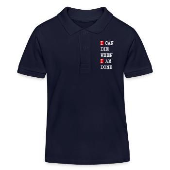 Mourir quand j’aurai fini – design sombre et statement - Polo enfant bio Stanley/Stella - bleu marine - Devant