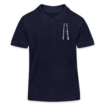 Vertically Challenged Funny Short People Joke Men - Kids Organic Polo Shirt by Stanley/Stella - navy - Front
