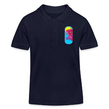 Beach Tower Pop Art Scene - Kids Organic Polo Shirt by Stanley/Stella - navy - Front