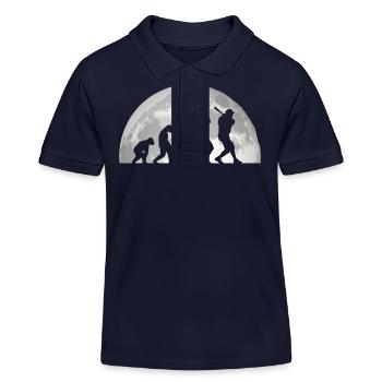 Baseballspieler Evolution Baseball - Kinder Organic Poloshirt Mini Sprinter von Stanley/Stella - Navy - Vorne