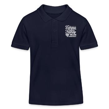 Zuhause ist wo mein Handy mit Wlan verbindet - Kinder Organic Poloshirt Mini Sprinter von Stanley/Stella - Navy - Vorne