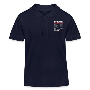 Boucher tarif à l'heure idée cadeau humour - Polo enfant bio Stanley/Stella - bleu marine - Devant