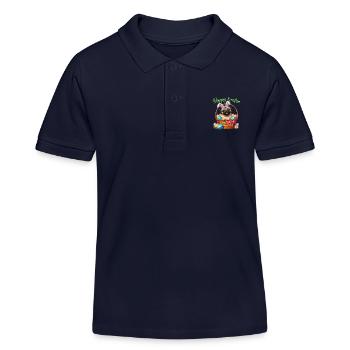 Mops Hund Ostern Osterhase Frohe Ostern niedlich - Kinder Organic Poloshirt Mini Sprinter von Stanley/Stella - Navy - Vorne