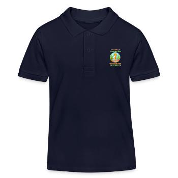 Seahorse Swimming Water Wings Sea Holiday - Kids Organic Polo Shirt by Stanley/Stella - navy - Front
