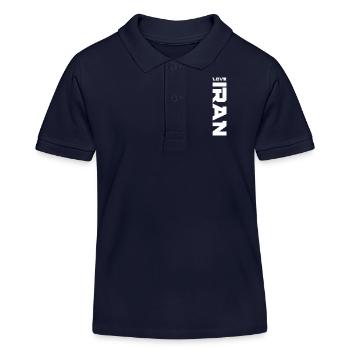 LOVE IRAN - Persisches Design (Iran) - Kinder Organic Poloshirt Mini Sprinter von Stanley/Stella - Navy - Vorne
