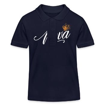 Nova Name pour Femme Enfant Bambin - Nova Custom - Polo enfant bio Stanley/Stella - bleu marine - Devant