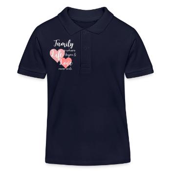 Famille Dicton Amour Cohésion - Polo enfant bio Stanley/Stella - bleu marine - Devant