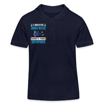 Diver saying for hobby divers - Kids Organic Polo Shirt by Stanley/Stella - navy - Front
