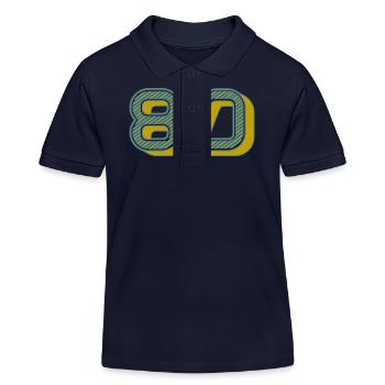 80. 80 JAHRE. 80. JAHRESTAG. 80-JÄHRIGES JUBILÄUM. - Kinder Organic Poloshirt Mini Sprinter von Stanley/Stella - Navy - Vorne