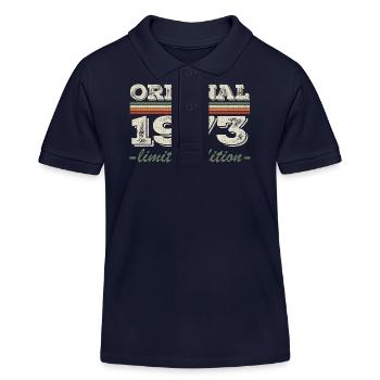Legende seit 1973 Geboren 1973 Geburtstag 1973 - Kinder Organic Poloshirt Mini Sprinter von Stanley/Stella - Navy - Vorne