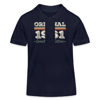 Legende seit 1961 Geboren 1961 Geburtstag 1961 - Kinder Organic Poloshirt Mini Sprinter von Stanley/Stella - Navy - Vorne