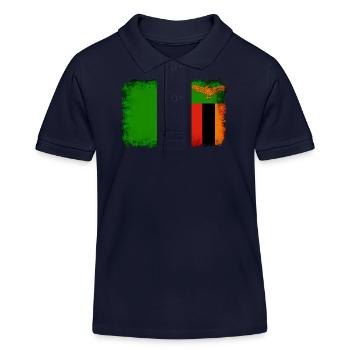 Zambia as Zambia - Kids Organic Polo Shirt by Stanley/Stella - navy - Front