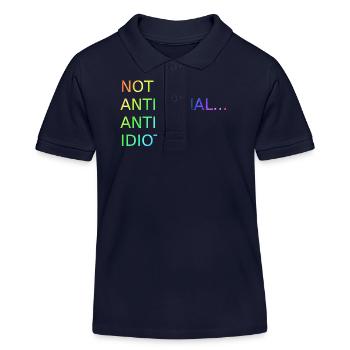 Nicht Antisozial Anti Idiot | Spruch | Lustig - Kinder Organic Poloshirt Mini Sprinter von Stanley/Stella - Navy - Vorne