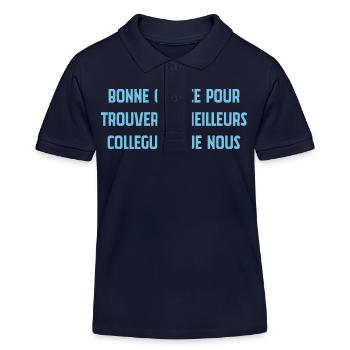 Cadeau depart collegue de travail humour Homme - Polo enfant bio Stanley/Stella - bleu marine - Devant
