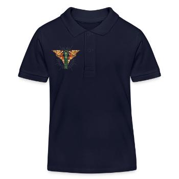 Jugendstil, Arts & Crafts Vintage Engelmotiv - Kinder Organic Poloshirt Mini Sprinter von Stanley/Stella - Navy - Vorne