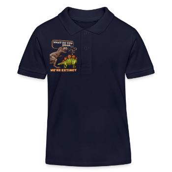 Dinosaur Comic Funny Saying We're Extinct - Kids Organic Polo Shirt by Stanley/Stella - navy - Front