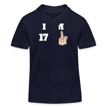 I Am 17 + 1 Sarcastic Funny 18th Birthday Turning - Kids Organic Polo Shirt by Stanley/Stella - navy - Front